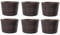 Jinfa 6er-Set Miniteich Pflanzkübel aus Kunststoff in Weinfassoptik bottich Blumenkübel | Farbe: Kastanie | Design: Barrique | Ø 36 cm
