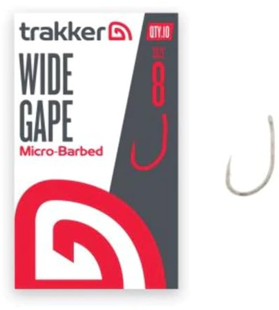 Trakker Wide Gape Haken, Mikro-Stacheln, 10 Stück (Größe 8)