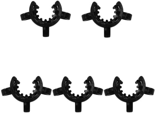 Bonsicoky Labor-Gelenk-Clips, 14 mm, Labor-Keck-Klemmen, Zubehör für Glas, konische Standardschnittstelle, geschliffene Glasverbindung, Schwarz, 5 Stück