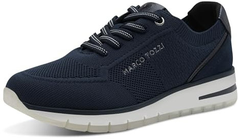 MARCO TOZZI Damen Sneaker flach Sportlich Bequem, Blau (Navy Comb), 42 EU