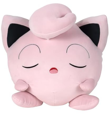 Pokémon Bandai Peluche Rondoudou Qui dort - Peluche 40 cm Toute Douce - Idée Cadeau Peluche Enfants et Adultes - Jouet Enfant 2 Ans et + - Peluche Licence Officielle - JW2554