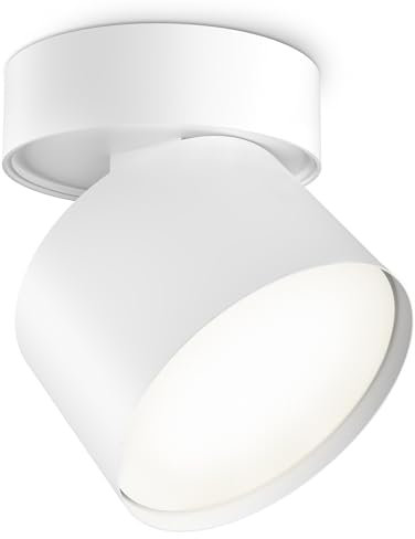 SSC-LUXon Deckenlampe weiß matt - Aufbaustrahler schwenkbar mit GX53 LED 3W neutralweiß wechselbar - moderne Spot Lampe rund 230V