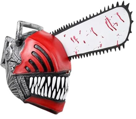 Yorajuy Anime Chainsaw Man Maske - FullHead Cosplay Helmet for Halloween, Carnival Masquerade & Stage Performance