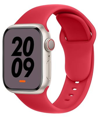 DONEGANI C1A für Apple Watch Armband Ultra 2 Se 40mm 44mm 46mm 42mm 45mm 41mm 38mm 49mm Series 10 9 8 7 6 5 4 3 Original Damen Herren Sport Silikon Rot Weihnachten