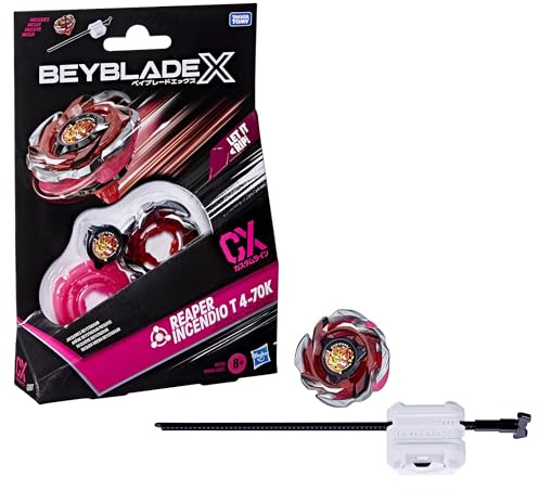 Beyblade X Reaper Incendio T 4-70K CX Starter Pack Set Balance Type Top and Launcher ; Authentic Takara Tomy Battle Tops Games, Jouets pour Garçons et Filles 8+