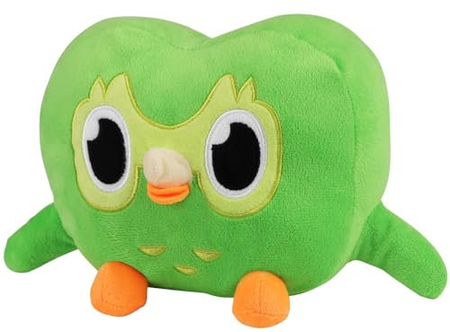 Funtery Grüne Eule Plüschtier, 27 X 20 cm Duolingo Plush Eule Plüschtier Duo plüschtier Süßes Cartoon Grüne Eulen Kuscheltier Eulen Sofakissen für Heimdekoration Kinder Geburtstagsgeschenk
