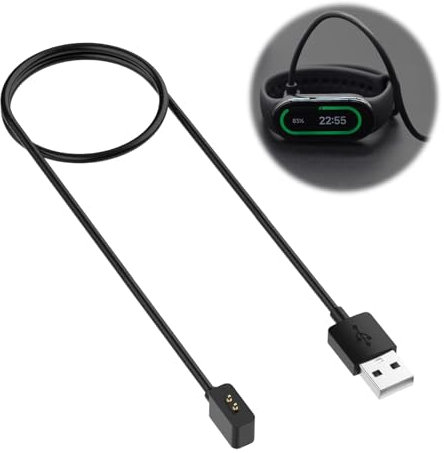 Caricatore Smartwatch Compatibile con Xiaomi Smart Band 9/Band 8/Band 8 PRO, Cavo di Ricarica da 1M Compatibile con Xiaomi Smart Band 8, Caricabatterie Smartwatch Nero