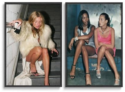 Duboueu 2 PCS Kate Moss Music Vintage Retro Cover Poster, Ästhetische Leinwand-Wandkunst für Zimmer, Schlafzimmer-Dekor 12x18inch(30x45cm)