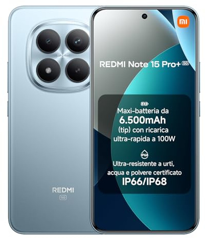 XIAOMI REDMI Note 15 Pro+ 5G Smartphone 8＋256 Go - Bleu Glacier