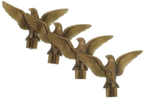Adler Fahnenmastaufsatz Gold 4 Stück aus Kunststoff für Flaggenmasten | Einfache Montage, Windunterstützende Form, Ersatz für Defekte Spitzen, Außenbereich