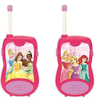 LEXIBOOK TW12DP Disney Princesses Cinderella Rapunzel Walkie-talkies, Communication Game Toy Children Girl, Belt Clip, Battery, Pink
