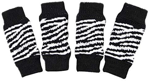 perfk 4er Set Hund Bein Socken Beinlinge Warme Baumwollsocken für kleine und mittlere Hunde, Schwarz, M