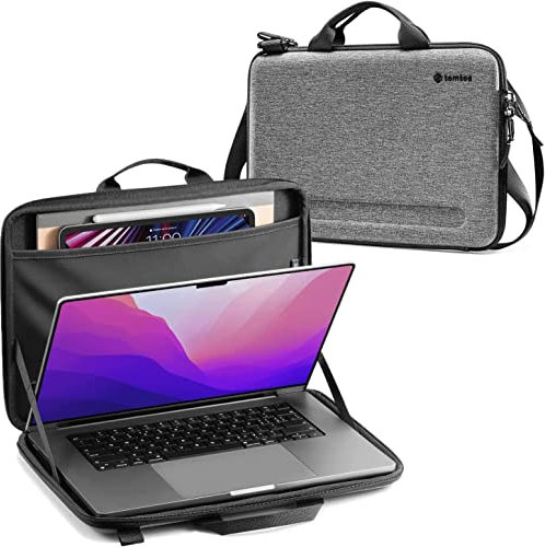 tomtoc Slim Hard Case for 13-inch New MacBook Air M4/M3/M2/M1 (2025-2018) A3113 A2681 A2337, 13-inch MacBook Pro M2/A2686 M1/A2338 2022-2016, Organized Protective Shoulder Bag with Tablet Pocket