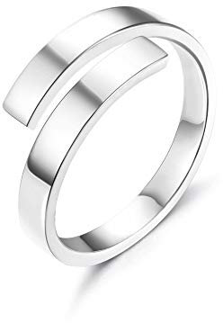 YADOCA Damen Sterling Silber Ringe 925 Ring Verstellbar für Frauen Mädchen Jubiläum Geburtstag Hochzeit Band Geschenk mit Schmuckschatulle Offener Ring Silber Gold