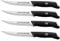 STEWART & BRADLEY Steak Knife Set of 4 – German Stainless Steel Blades – Half Serrated, Half Straight Edge – Ultra Sharp, Lightweight & Ergonomic – Elegant Dining Cutlery