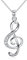 Wedity Halskette mit Musiknoten-Anhänger, Silber, Kristall-Halskette, Liebes-Rhythmus-Anhänger, Halsketten, Schmuck, verstellbar für Frauen und Mädchen