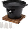 Barbecue portable - Mini barbecue rond résistant au poêle - Sans fumée - Avec plaque de cuisson - Barbecue japonais - Poêle à charbon pour camping, pique-nique, plage (HN