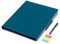 Homewit Klemmbrett Mappe DIN A4, Klemmbrett A5 aus Leder Schreibmappe Konferenzmappe mit Magnet-Verschluss mit Papier und Stift,Marineblau