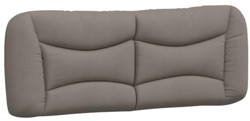 vidaXL Kopfteil Kissen, Kopfteilkissen für Schlafzimmer, Rückenkissen Bett mit Reißverschluss, Kopfpolster Bettkissen, Taupe 120cm Stoff