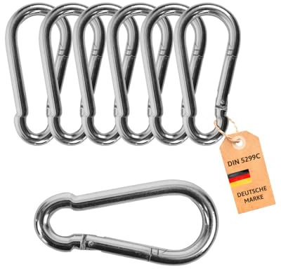 Dönges Feuerwehr-Karabiner 40x4 mm | nach DIN 5299C - Tragkraft 450 kg | verzinkter Stahl, stabil & rostbeständig für Klettern, Hängematte, Schaukel, Schwerlast & Outdoor