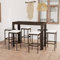 Brokky 7-TLG. Gartenbar-Set mit Kissen Bartisch Mit Barhocker Set Outdoor Stehtisch Garten Bartisch FüR Zu Hause Poly Rattan Braun 3064786