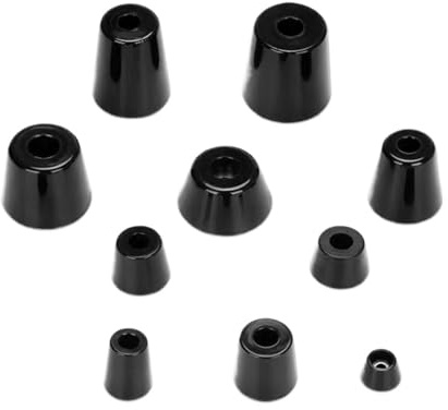 DURAVIK Pieds en Caoutchouc 50/10Pcs Pieds en Caoutchouc Noir antidérapant Meubles Machines Pied Table Jambe Armoire Coussin Inférieur avec Rondelle De Joint en Acier Inoxydable(40x30x22mm (10pcs))
