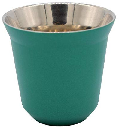 xiaoyu Tasses à Espresso 304 en Acier Inoxydable à Double paroi, Tasse à café à Capsule à Isolation Thermique, 2.71oz/80ml, Vert
