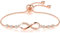 Cosie Lily Infinity Armband Damen Geburtsstein 925er Sterlingsilber Unendlichkeitszeichen Doppelherz Armband Damen Schmuck 925er Silber GeburtstagsGeschenk für Frauen Freundin Mutter