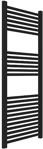 ERCOS Calienta toallas de baño Dimensiones 500x1200 MM Color del radiador Negro mate, Conexiones 1/2 Suministrado con kit de montaje y válvula termoestabilizadora y kit detentor 1/2