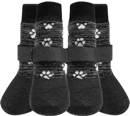KOOLTAIL rutschfeste Hundesocken ¨C Outdoor-Hundeschuhe wasserdichte Hundeschuhe Pfotenschutz mit Gurt Traktionskontrolle f¨¹r Hartholzb?den