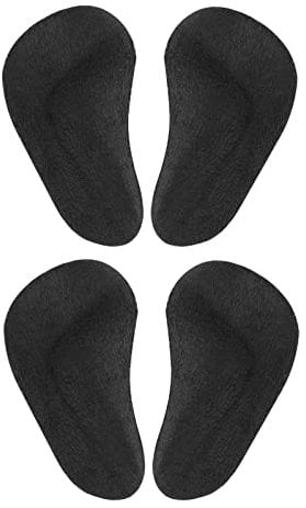 Arch Support Insoles for Flat Feet, Soft Gel Insole Pads Reusable Stick on Shoe Inserts Adhesive Arch Cushions for Plantar Fasciitis Relieve Pressure and Feet Pain for Men and Women (2 Pair Black)