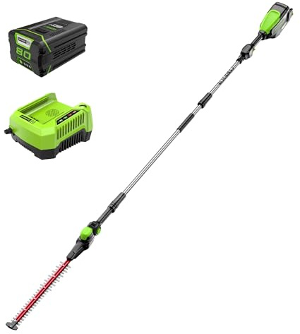 Greenworks 80V 20 Brushless Pole Hedge Trimmer, 2.0Ah Battery and 2A Charger