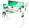 INNOVAR Glas Elektrischer Höhenverstellbarer Schreibtisch mit Schublade,140 x 60 cm Höhenverstellbarer Schreibtisch, Elektrischer Schreibtisch für Home Office,Standing Desk, Weiß