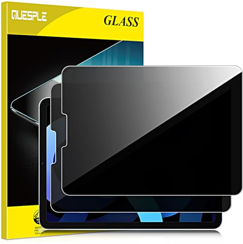 QUESPLE [2 Stück] Panzerglas Sichtschutz für iPad Air 5/4 10,9 Zoll (2022/2020, 5./4. Generation) und iPad Pro 11 Zoll (2022/2021/2020/2018), Panzer Schutz Glas Displayschutz Anti-Spy Schutzfolie