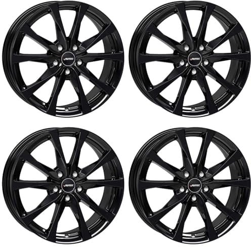 4x AUTEC Felgen Alufelgen BRIXEN 7.0x17 ET50 5x108 Schwarz kompatibel mit Ford Galaxy Focus Mondeo Transit Connect C-MAX Tourneo Connect Ku