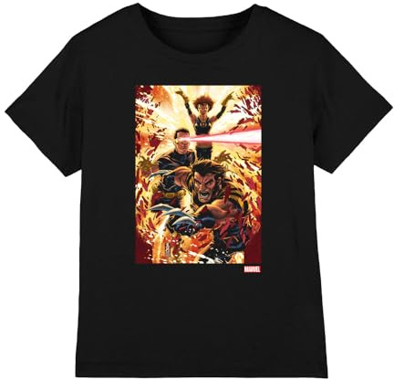 Marvel Boy's X-Men Wolverine Cyclops Jean Grey Unisex Kids T Shirt T-Shirt