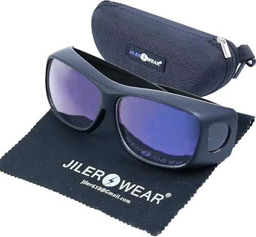 JILERWEAR CO2 Laserschutzbrille 9000-10600nm Laserschutzbrille OD6+ CE zertifizierte Schutzbrille für CO2 Laserschneid- und Graviermaschine