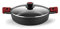 BRA Premiere Cacerola Baja 28 cm, Aluminio Fundido, Tricapa, Revestimiento Antiadherente reforzado, 2 asas de Silicona Desmontables, Apta para todo tipo de Cocinas incluida Inducción, color Rojo