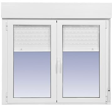 Ventanastock Ventana Aluminio 1200x1155 Practicable Oscilobatiente Con Persiana de PVC 2 hojas