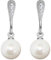 LÖB Damen Perlenohrringe Hängend 925 Silber mit Zirkonia Strass Steinen Tropfen-Form Perlen Anhänger Weiß Ohrringe Ohrstecker Brautschmuck