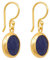 SARAH BOSMAN Damen Ohrringe Gold Plate Lapislazuli - Runde Ohrhänger Silber vergoldet eingefasster Blauer Edelstein - 14 mm Durchmesser - SAB-E03BLULAPg