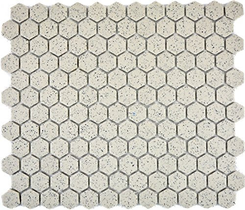 Mosaïque carrelage en céramique blanc crème Hexagaon non laqué pour mur de salle de bains et cuisine carrelage carrelage carrelage carrelage mosaïque