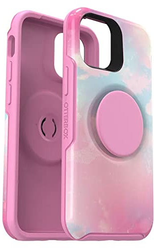 OtterBox Otter+Pop Case for iPhone 12 mini, Shockproof, Drop proof, Protective Case with PopSockets PopGrip, 3x Tested to Military Standard, Pink