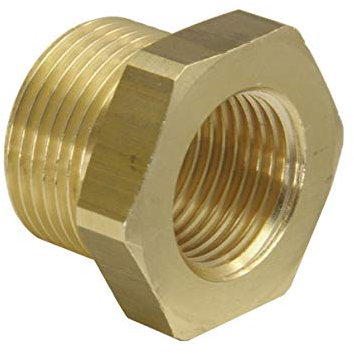 Reduziernippel metrisch M 14 x 1,5 (AG) - M 10 x 1 (IG), Material Messing 16 bar