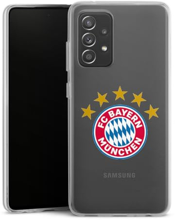 Silikon Hülle kompatibel mit Samsung Galaxy A52 Case transparent Handyhülle FC Bayern München FCB Sterne