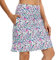 M MOTEEPI Tennisrock Damen 20'' Knielang Rock Mit Hose Drunter Damen Hohe Taille Hosenrock Skort Skirt for Women Golfrock Sportrock Midi Rock Damen Sommer Mit Taschen Innenshorts Bunte Blumen L