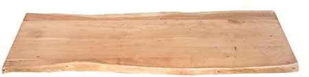 SAM Tischplatte 200x60 cm Tom, Holzplatte aus Akazienholz massiv + naturfarben + lackiert, stilvolle Baumkanten-Platte, pflegeleichtes Unikat