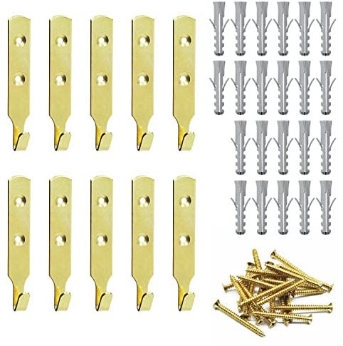 MABAHON 10pcs Heavy Duty J Wall Hooks Picture Mirror Hanging Hook Wall Mounted Hooks Towel Hook with Screws for Bedroom Kitchen Bathroom Clothes Hat Scarf Bag Key Towel - Hang up to 25kg