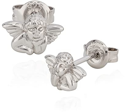 NKlaus Paar Ohrstecker kleiner Schutzengel 925 Silber 5-6mm anlaufgeschützte Ohrringe