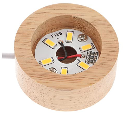 DOITOOL Runde Warme Lampe Lade Kunst Glas Kugel Basis Harz Tisch USB Licht Holzturm Ständer Kristall Selenit Für Display